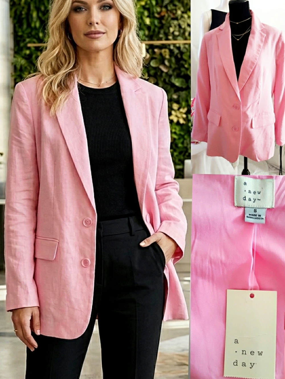 NWT💖A New Day🎀Pastel Pink Rayon Blend Blazer Jacket